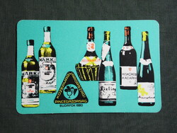 Kártyanaptár,Középmagyarországi pincegazdaság,Budafok,grafikai,bor,vermut,likőr, 1972   (8)