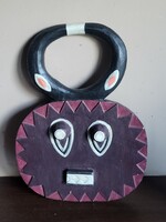 Szellemidéző Afrikai Ritkaság: Kézzel Vésett Senufo Szarvas Maszk (40 cm)