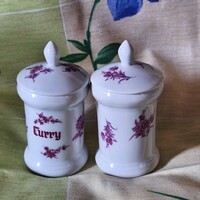 Ritka vintage alka-kunst (Kaiser) Bavaria porcelán fűszertartó (13 cm) – Curry felirattal