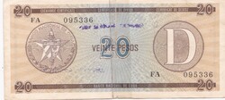 20  Peso  Kuba   Ragasztott  A képen látható állapotban