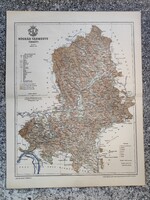 Nógrád vármegye térképe, 1897 Bp. Tervezte  Gönczy Pál