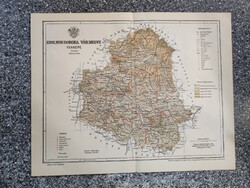 Szolnok-Doboka vármegye térképe, 1894 Bp. Tervezte  Gönczy Pál