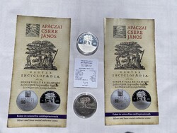 2025 Apáczai Csere János 20000 + 3000 Forint ezüst-színesfém emlékérme pár, certivel, prospektussal