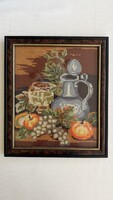 Őszi csendélet bekeretezett gobelin 31x36 cm