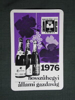 Kártyanaptár,Olimpia pezsgő,Hosszúhegyi borgazdaság,Sükösd, 1976   (8)