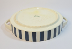 Vintage/antik csíkos - nagyméretű art deco Gránit füles tál