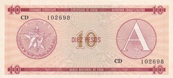 10   Peso   Kuba  A képen látható Szép Új állapotban