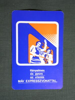 Kártyanaptár,MÁV,vasút,utazás,expresszvonat,grafikai, 1975   (8)