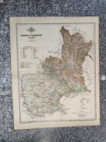 Bereg vármegye térképe, 1893 Bp. Tervezte  Gönczy Pál