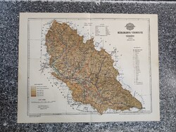 Máramaros vármegye térképe, 1897 Bp. Tervezte  Gönczy Pál
