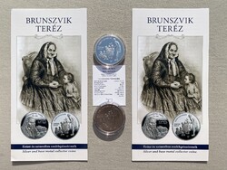 2025 Brunszvik Teréz 20000 + 3000 Forint ezüst-színesfém emlékérme pár, certivel, prospektussal