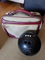 Retró AMF Amflite Magic Line bowling golyó + eredeti táska szett ('60-as/'70-es évek)