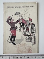 -AX788- I. világháborús propaganda képeslap katonai szatíra ágyú Klein Henrik régi levelezőlap