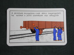 Kártyanaptár,MÁV,vasút,munka balesetmegelőzés,grafikai, 1977   (8)