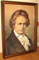 BEETHOVEN PORTRÉ SZIGNÓZOTT SELYEMKÉP