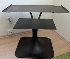 Space Age / Retro fém hifi és TV állvány, kihúzható polcos, Iparművészeti Vállalat (80-as évek)