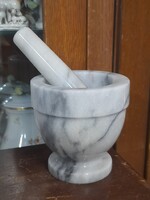 Kisméretű Márvány Gyógyszertári Mozsár Törővel.10.5 cm.