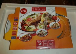 2db vadonatúj hőálló üvegtál - jénai hőálló sütőtál (2,9L + 3,5L)