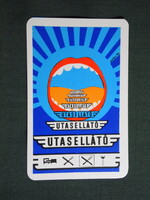 Kártyanaptár,MÁV,vasút,utazás,hálókocsi,Utasellátó,grafikai, 1977   (8)