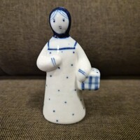 Gzhel Porcelán Kosaras Nő