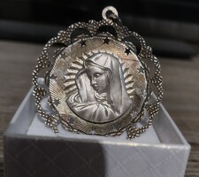 Antik ezüst Mária medál