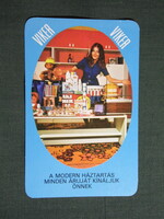 Kártyanaptár,VIKER iparcikk üzletek,Debrecen,Polgár,Hajdúnánás,női modell, 1978   (8)