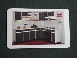 Kártyanaptár,TBV,Tisza bútorgyár,Szolnok,konyhaszekrény, 1977   (8)