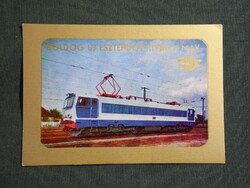 Kártyanaptár,MÁV,vasút,Ganz Mávag V63 villanymozdony, 1976   (8)