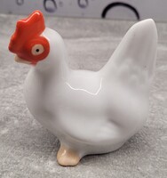 Retro Kolozsvári Iris porcelán tyúk figura (Cluj nipp) - Jelzett! - 8.5 cm