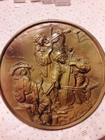 Falikép relief zenészek ábrázolás felakasztható 30 cm. hibátlan