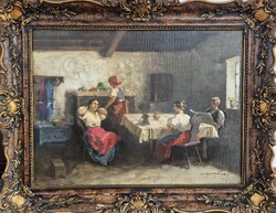 Gyertyáni Németh Gyula / Család az asztalnál