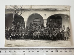 -AX783- I. világháborús gázálarc tanfolyam Inf. Ofz. Schule tiszti iskola katonai fénykép fotólap