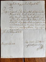 Gróf Batthyan/ Batthyány Lajos (későbbi nádor) által aláírt levél Bécsből (1738).