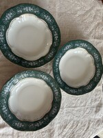Zsolnay zöld Pompaodur méhtányér 3db 22cm