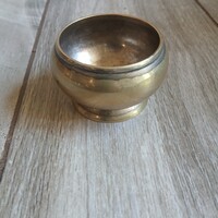 Kerek régi ezüstözött fűszertartó (3,9x6,3 cm)