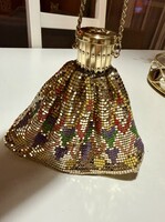 Vintage Whiting & Davis stílusú fémhálós kistáska, Art Deco koldustáska eladó!