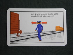 Kártyanaptár,MÁV,vasút,munka balesetmegelőzés,grafikai, 1977   (8)