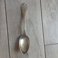Pompás antik ezüstözött leveses kanál (21,2x4,5 cm)