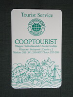 Kártyanaptár,Cooptourist utazási iroda, Budapest,grafikai, 1981   (8)