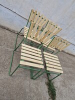 Ritka fajta régi kerti székek csővázas rakásolható éttermi székek retro kerti székek