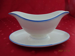 Gránit porcelán, kék szegélyes szószos tál, hossza 22 cm. Vanneki!Jókai