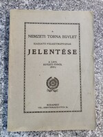 A Nemzeti Torna Egylet (NTE) igazgató-választmányának jelentése az 1929-es (LXVI.)