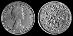E 1166 Egyesült Királyság (Anglia) 6 pence 1965