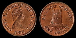 E 1370 Jersey 1 penny 1986 Elizabeth II