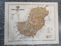 Maros-Torda vármegye térképe, 1897 Bp. Tervezte  Gönczy Pál
