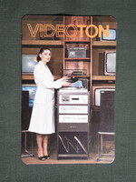 Kártyanaptár,Videoton,televízió,rádió,hifi torony,női modell, 1982   (8)