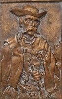 Tömör bronz fali relief eladó