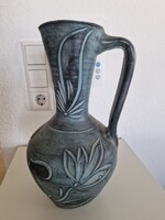 Nádudvari Fekete Kerámia Kancsó / Díszváza –  1981-es darab (35 cm)