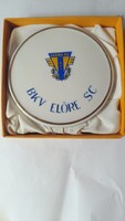 Hollóházi porcelán BKV Előre SC plakett gyári díszdobozban - Hibátlan