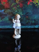 Antik Grafenthal porcelán figura -Iskolány kislány, hibátlan!